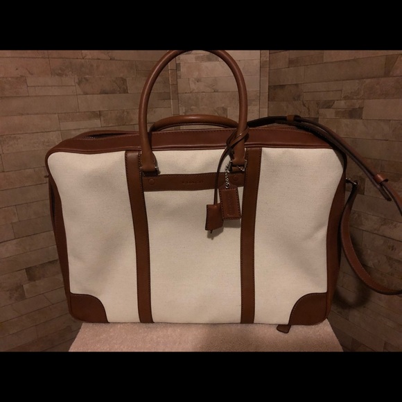 Coach Handbags - Coach Canvas Suitcase with Leather Trim